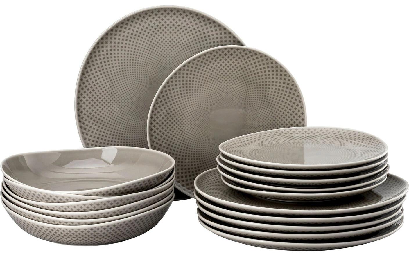 Rosenthal Teller Set Junto Pearl Grey 18-teilig