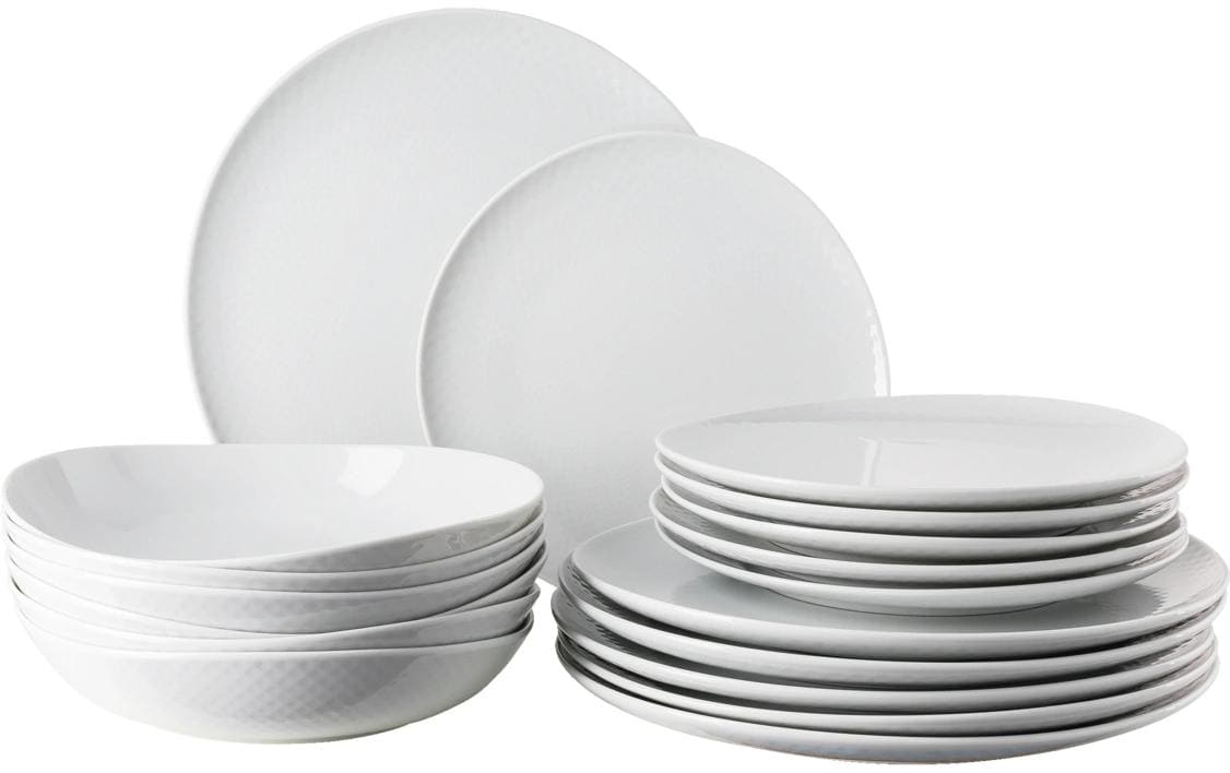 Rosenthal Teller Set Junto weiss 18-teilig