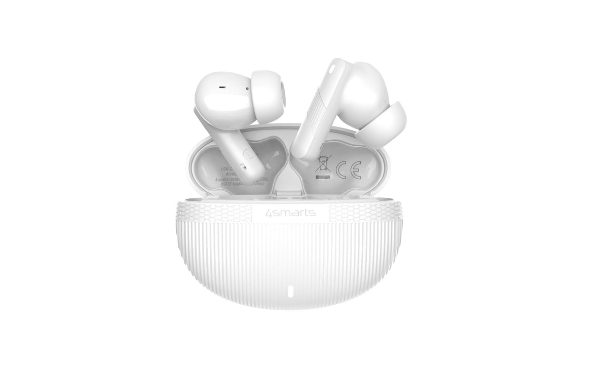 4smarts SkyBuds Screen ANC, Weiss bis 20h Wiedergabe, BT 5.4
