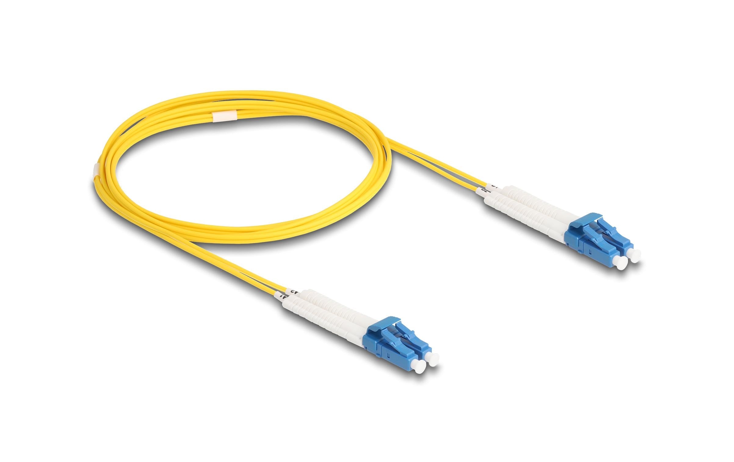 Delock LWL Duplex Patchkabel, OS2, 2m Singlemode 9/125µm, LC-LC, winkelbar