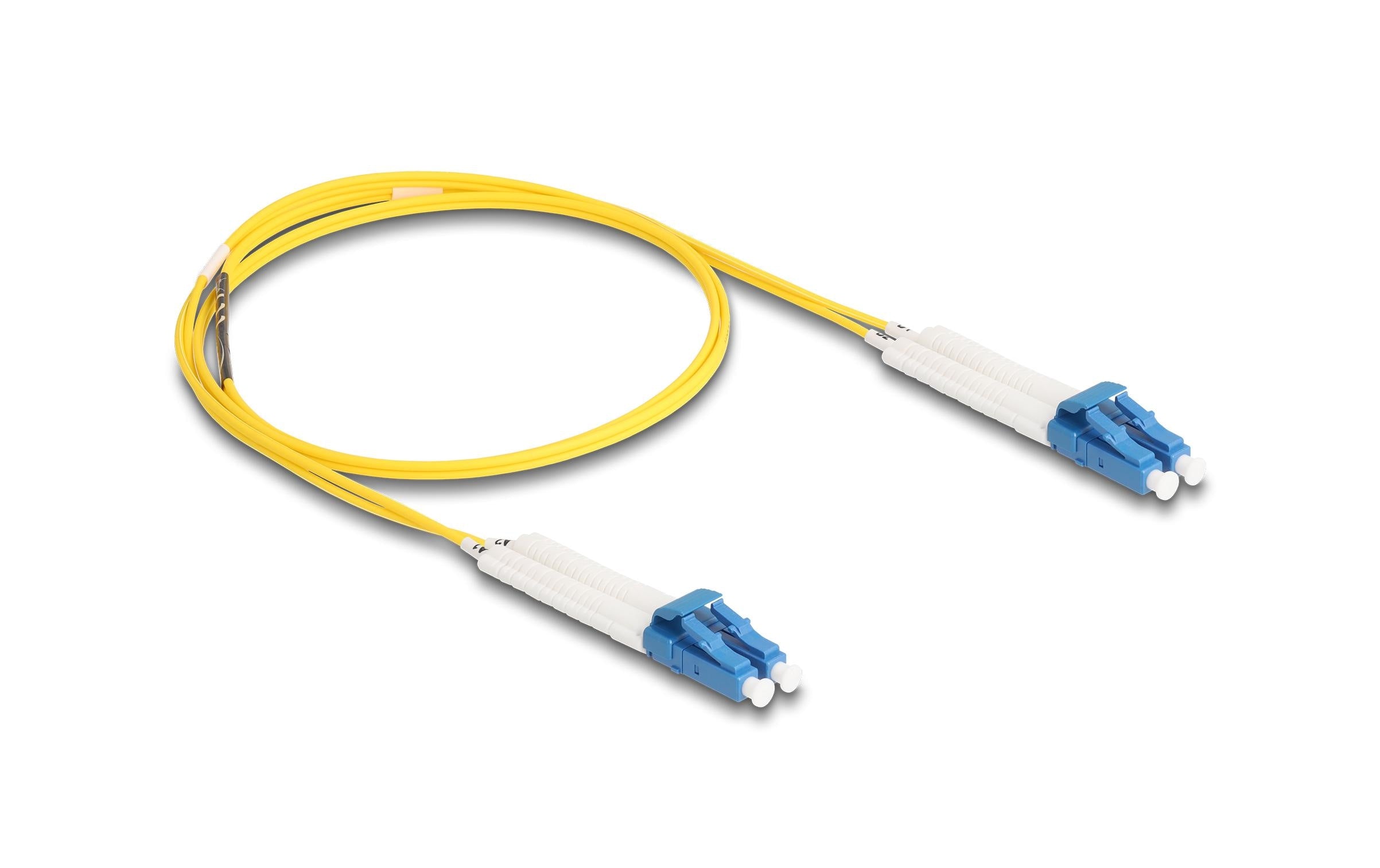 Delock LWL Duplex Patchkabel, OS2, 1m Singlemode 9/125µm, LC-LC, winkelbar