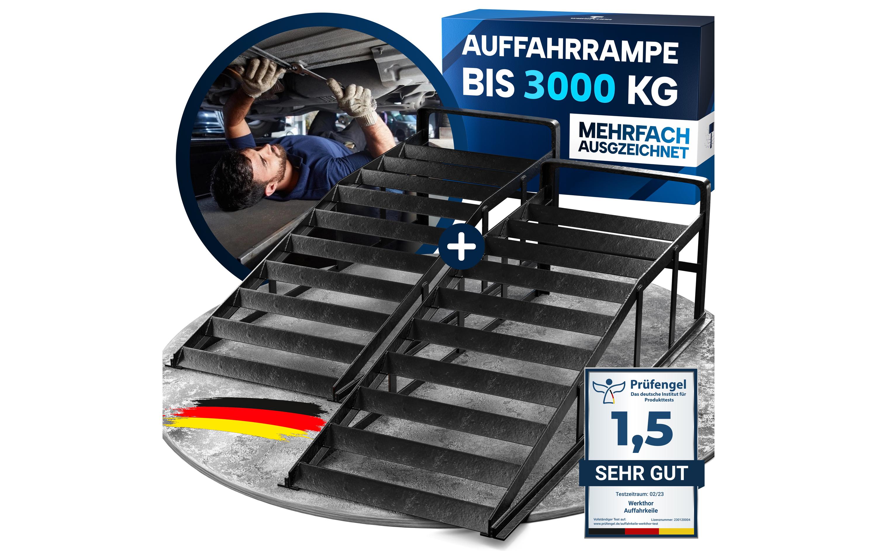 Werkthor KFZ Rampe Metall 2er Set bis<3 tin Schwarz Auffahrrampen