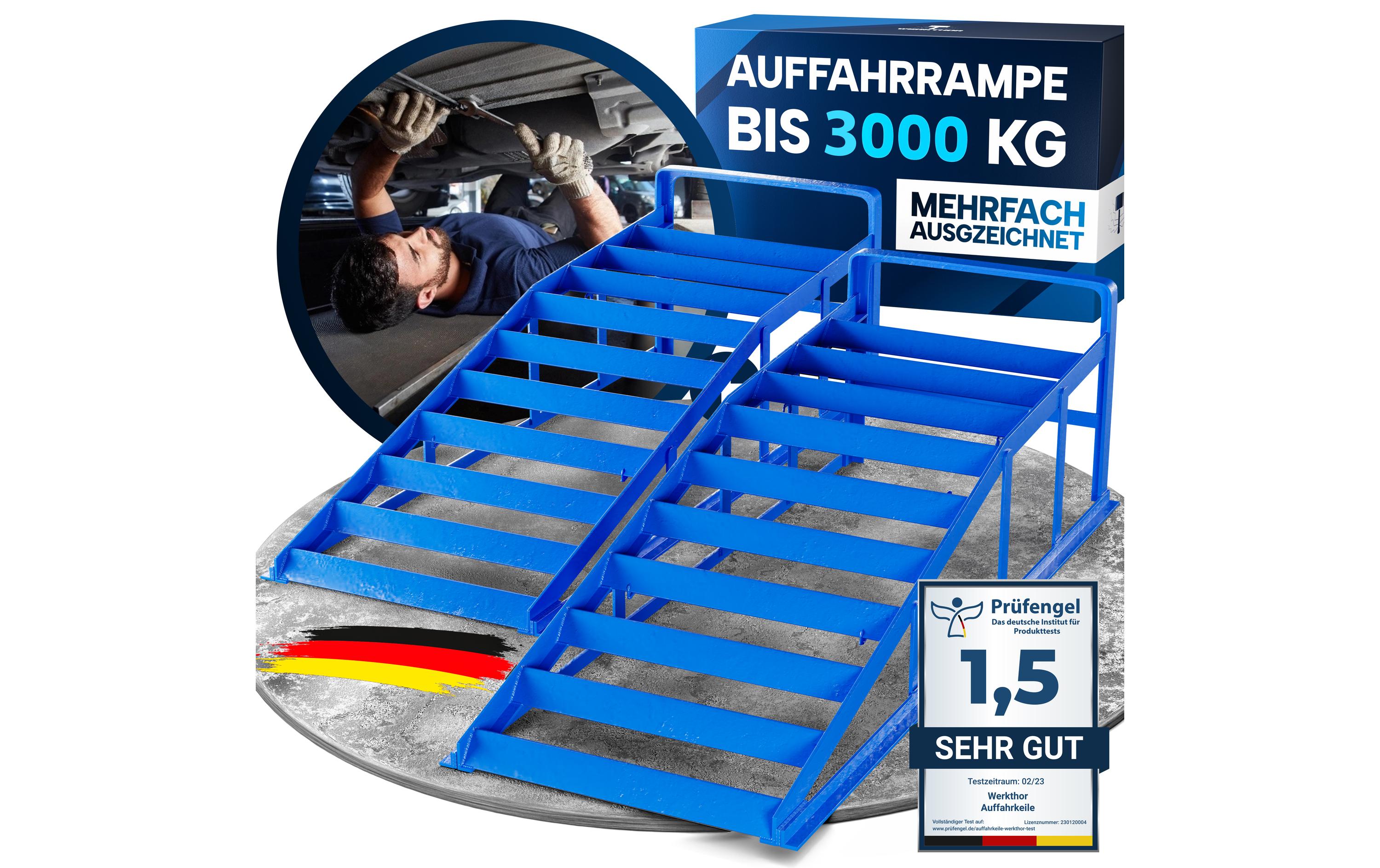 Werkthor KFZ Rampe Metall bis<3 tin Blau Auffahrrampen