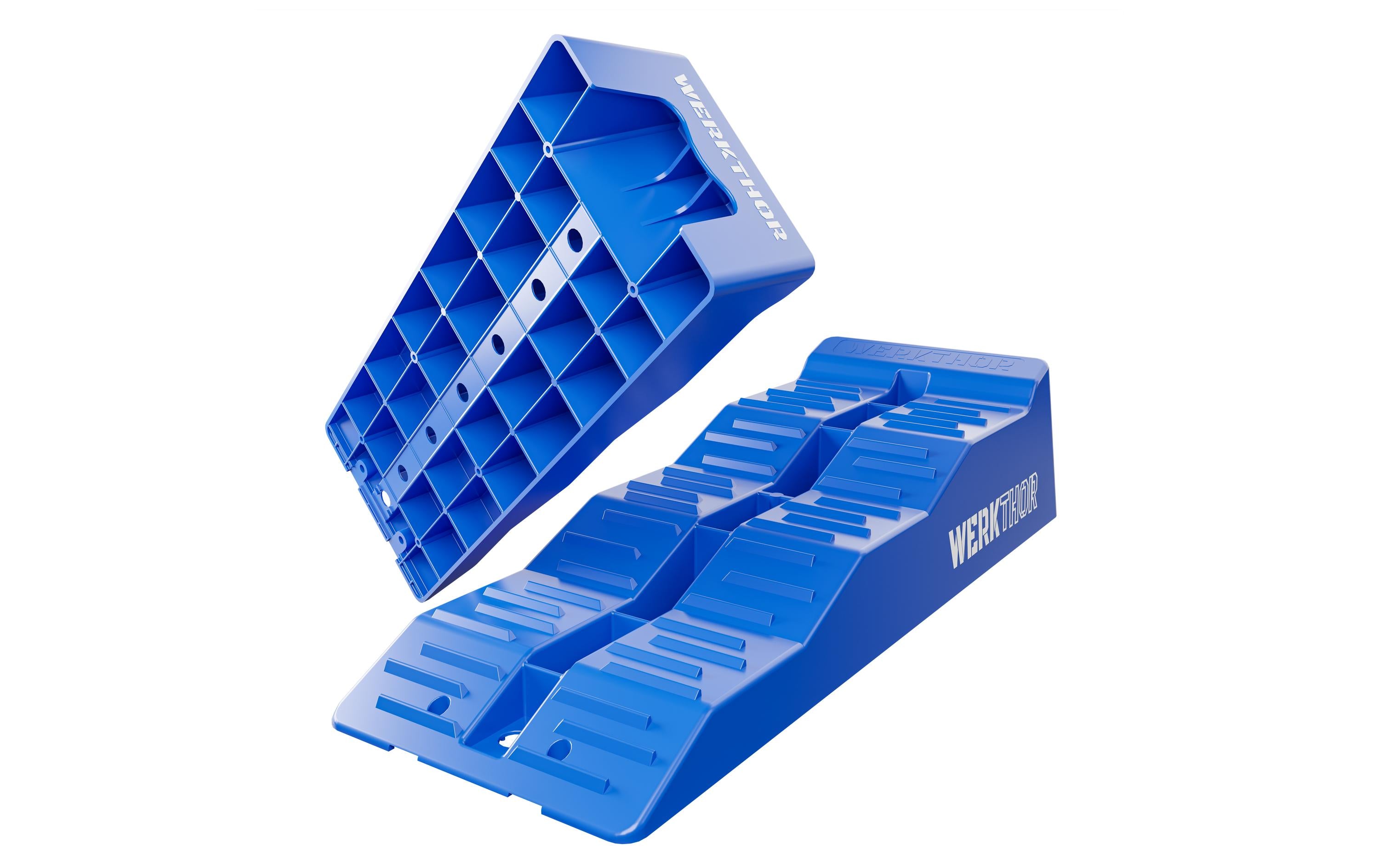 Werkthor flache Auffahrkeile 2er Set bis 5 Tonnen Blau