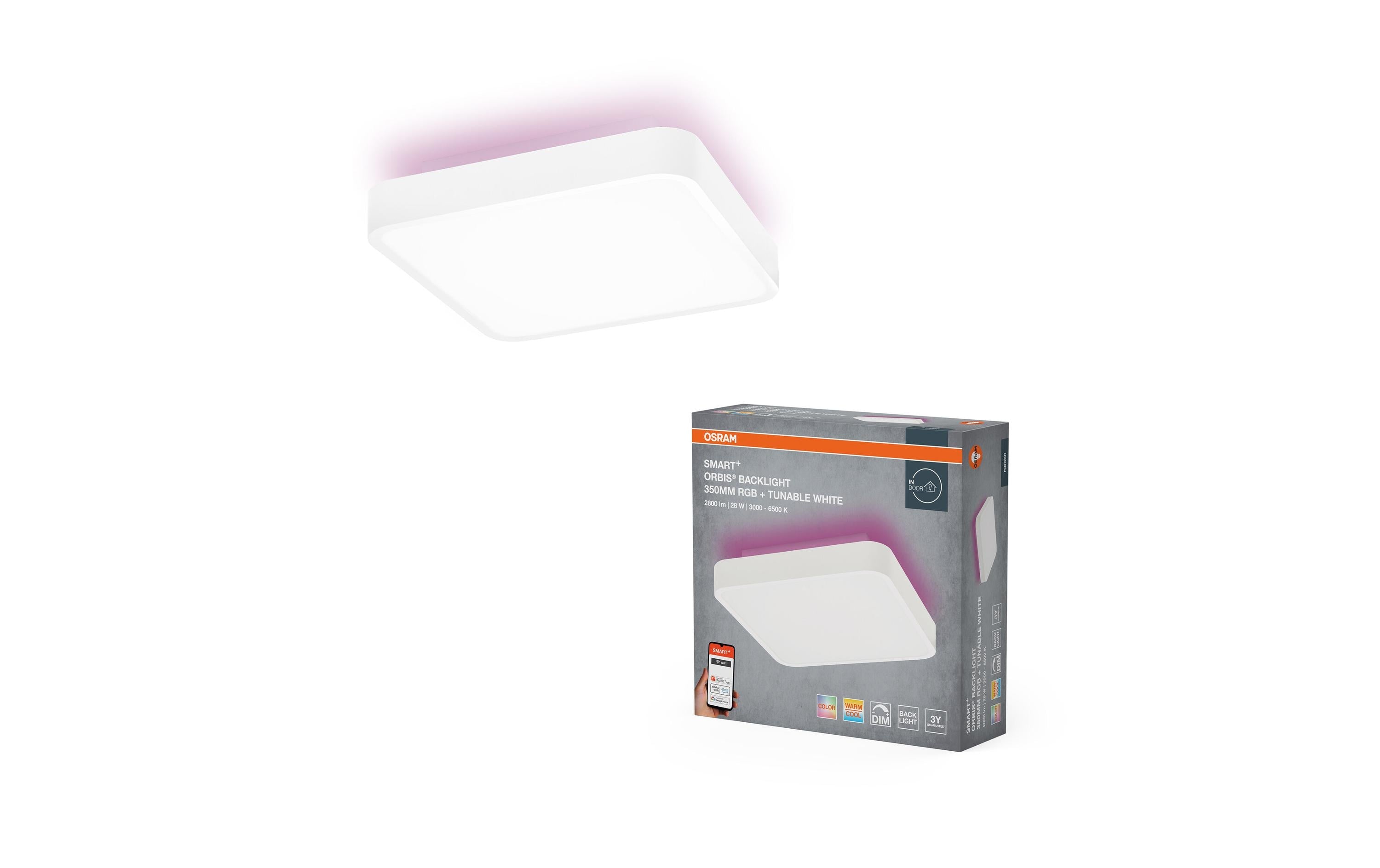Osram SMART+ Orbis Backlite Square 25W, 1500lm, RGB+TW, WiFi