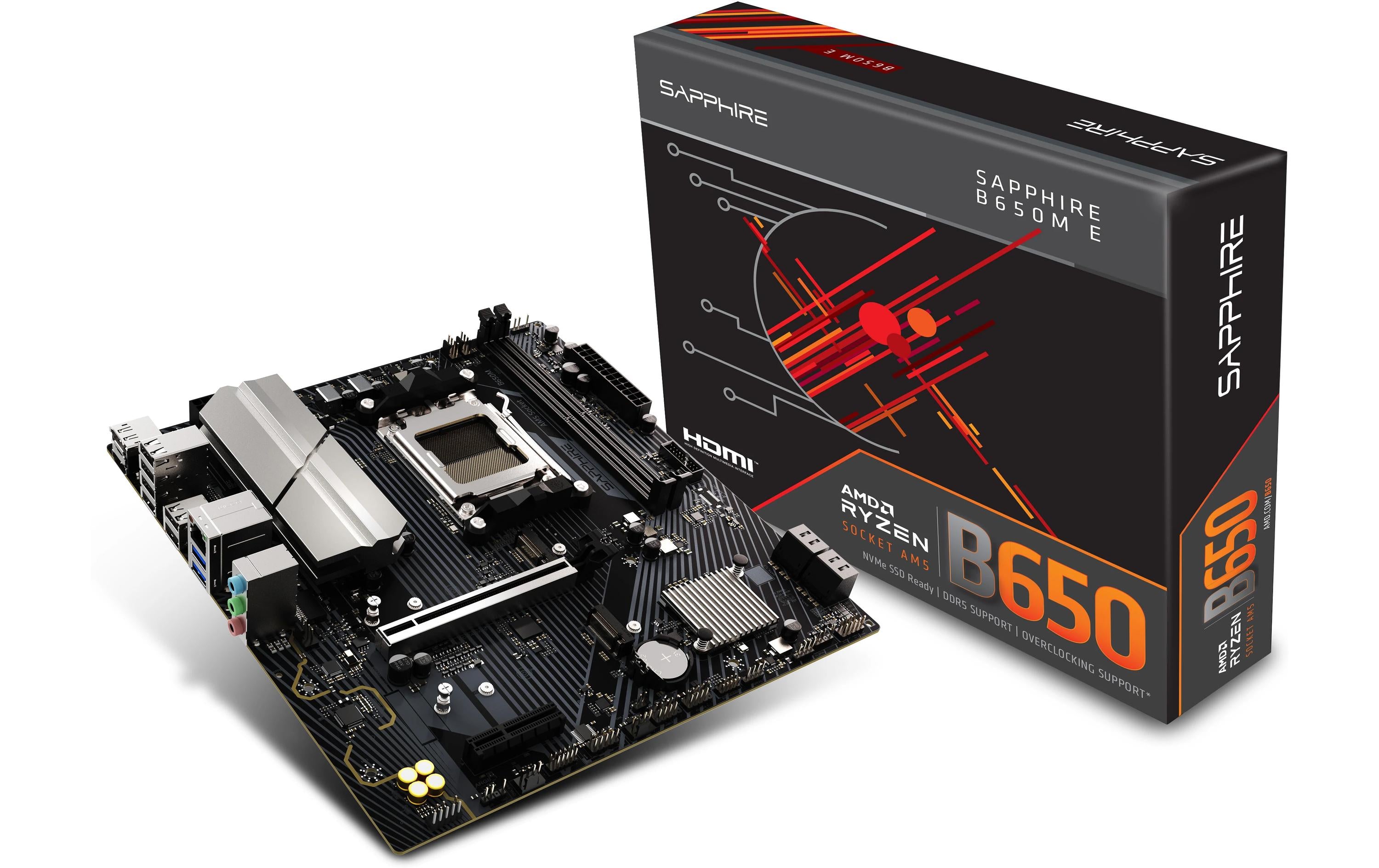 Sapphire B650M-E, mATX, AM5 AMD B650, 2x DDR5, PCIe 4.0, 2.5G