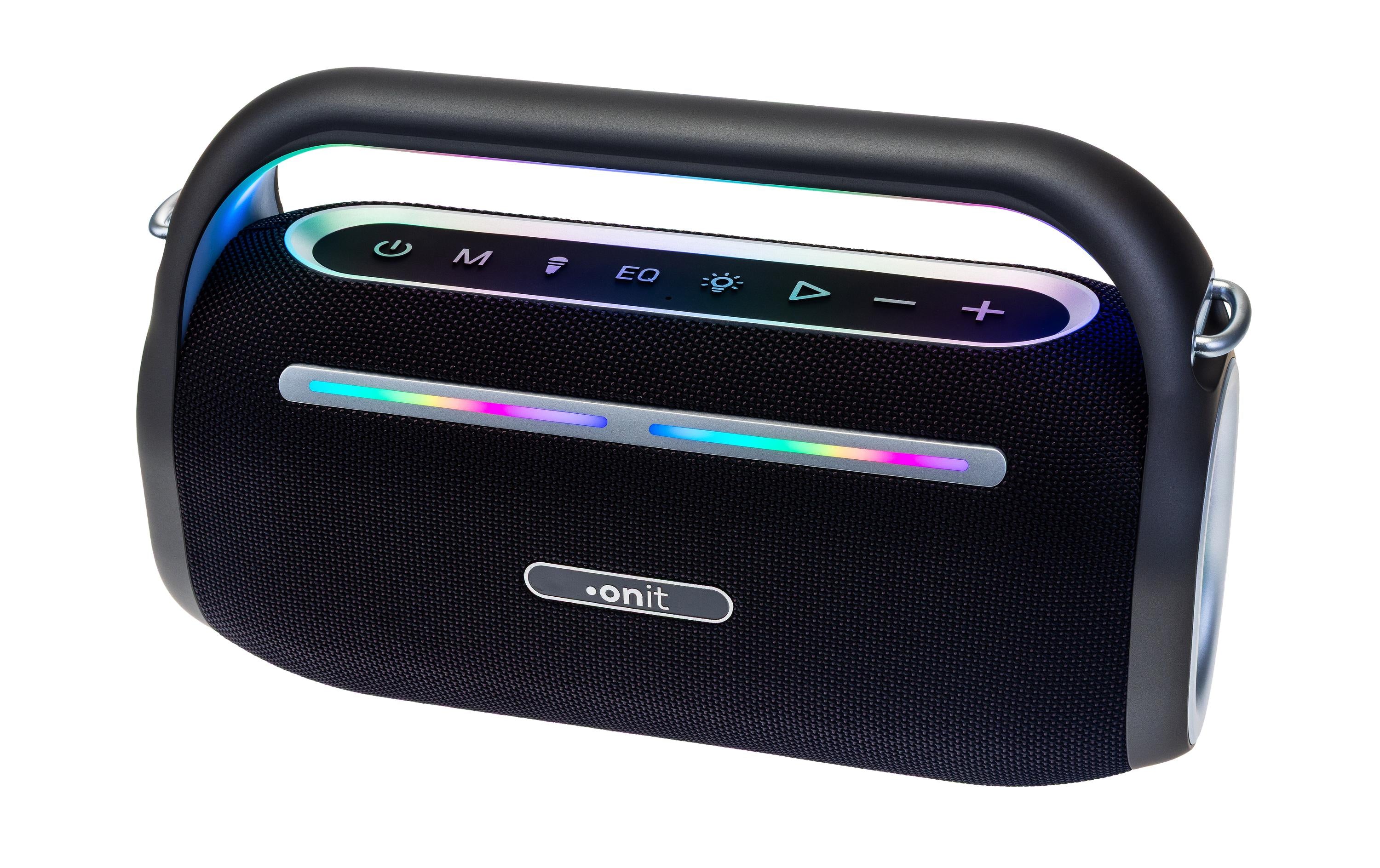 onit Lautsprecher 80W BT, Akku, RGB, Karaoke, EQ, PB, TWS