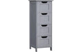 Vasagle Schrank Landhausstil, Grau 4 Schubladen, 30x30x82 cm (TxBxH)