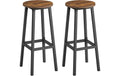 Vasagle Barhocker, 2er Set, Braun-Schwarz 32x74 cm (DxH), Traglast 100 kg