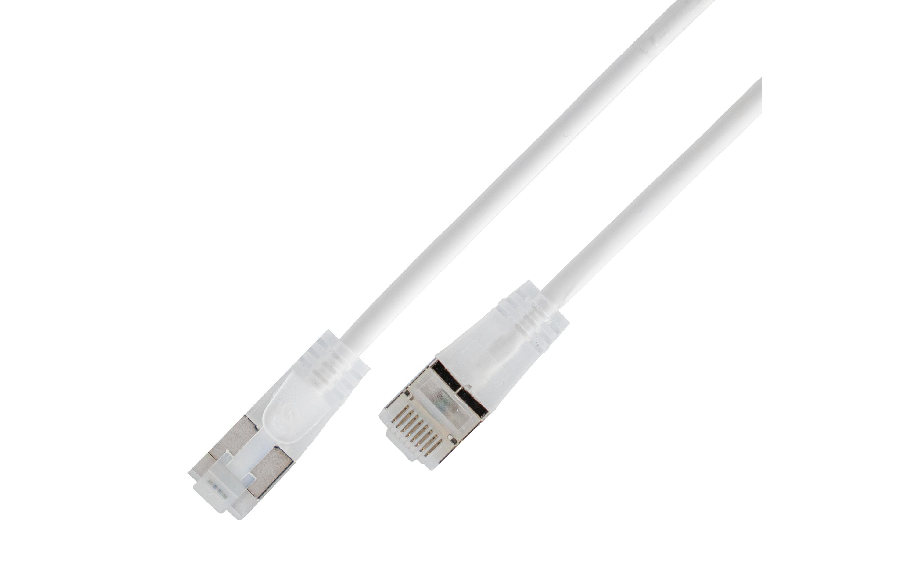 SLIM Patchkabel: U/UTP, 7.5m, weiss Cat.6A, LSOH, AWG28, transluzid, 3.6mm