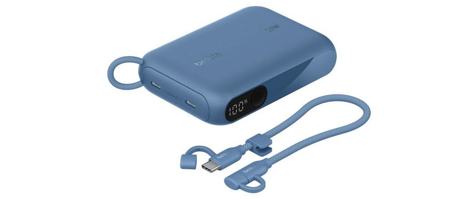Belkin BoostCharge Powerbank Display, 10.000mAh, 20W, Blau