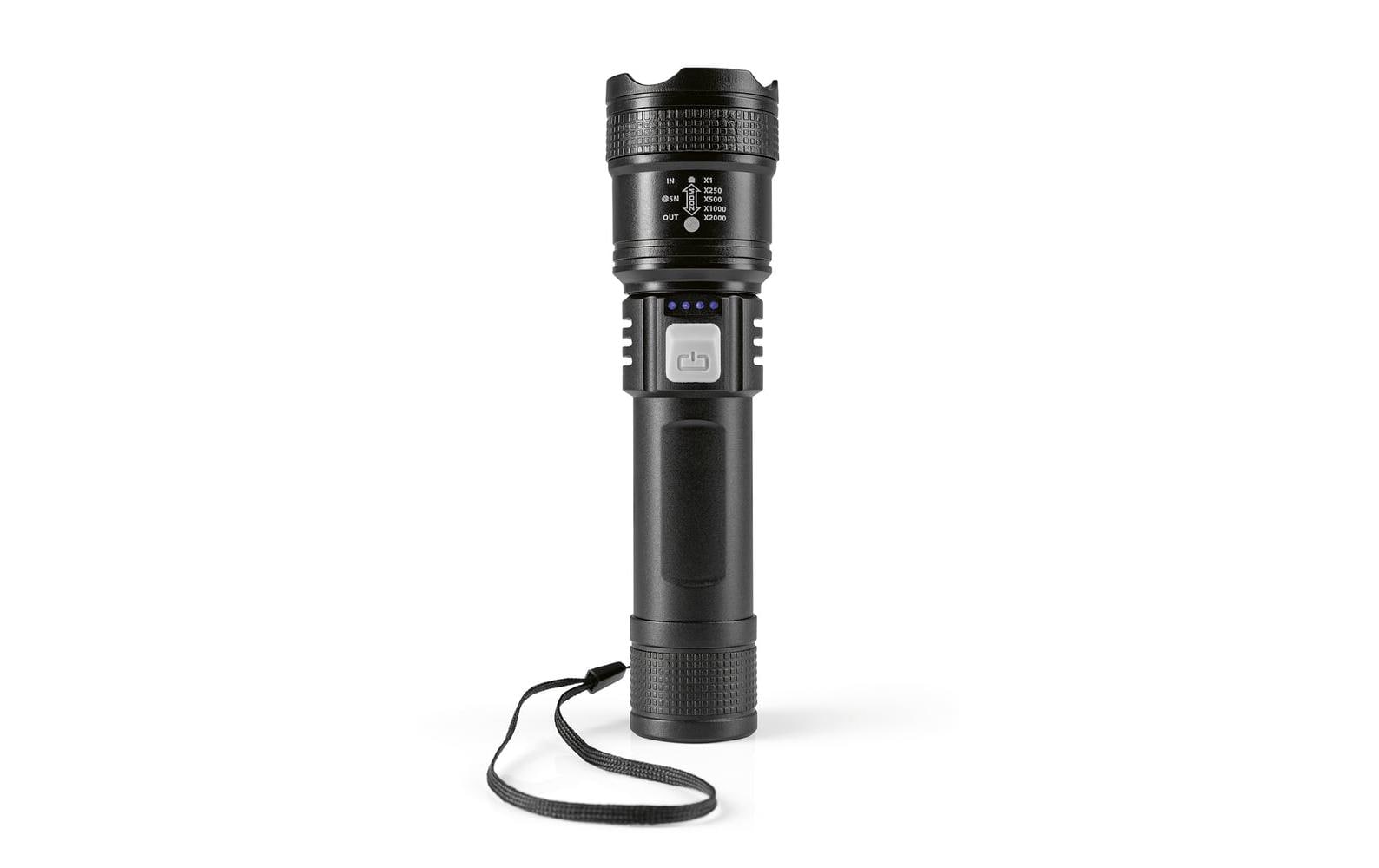 EASYmaxx Taschenlampe wiederaufladbar 3,7V schwarz
