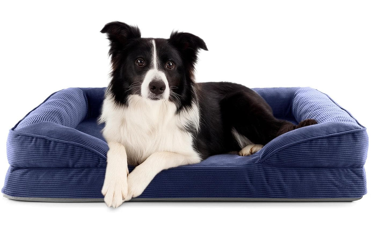 Lumaland Hundebett Indoor Cord M 90x65x18cm dunkelblau