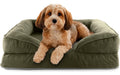 Lumaland Hundebett Indoor Cord S 70x60x18cm olivgrün
