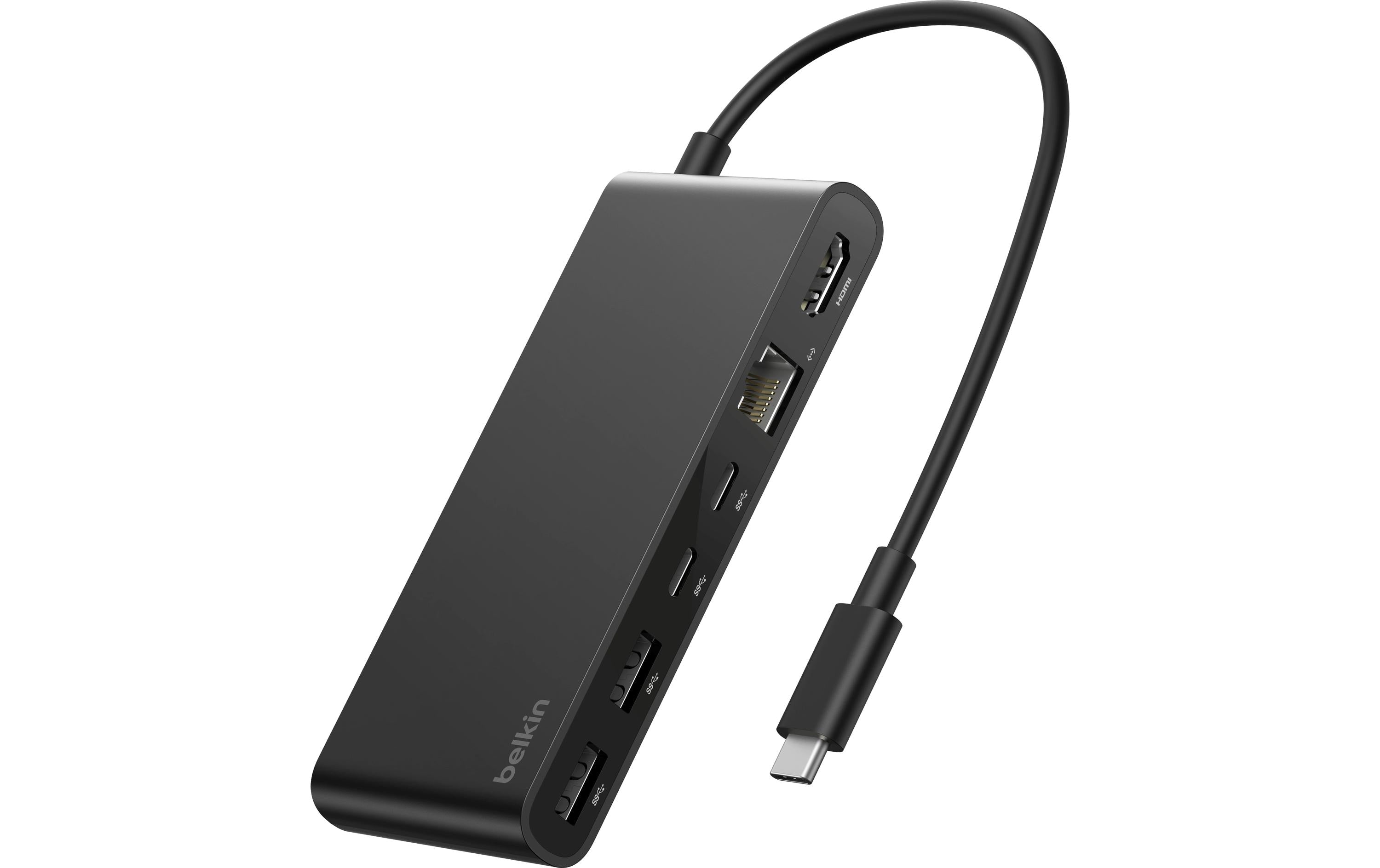 Belkin Connect 8-in-1 USB-C Hub Dual USB-C Ports, Schwarz