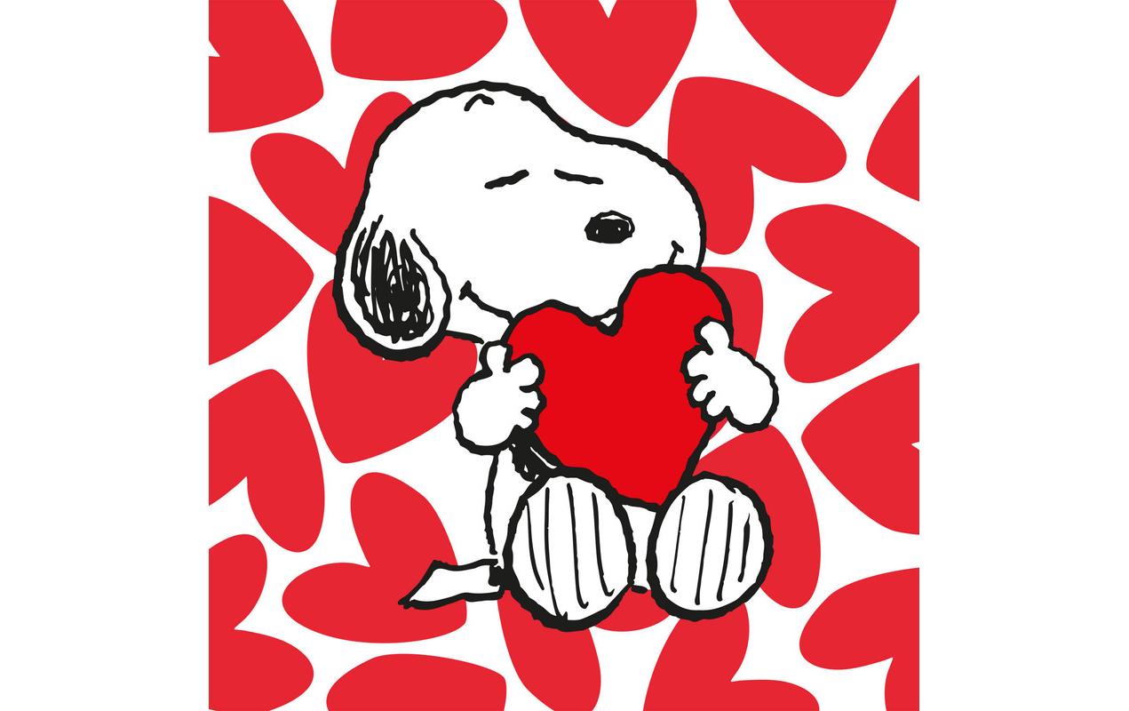 B+C Servietten Snoopy Love Grösse 33x33cm, 20 Stück, 3-lagig