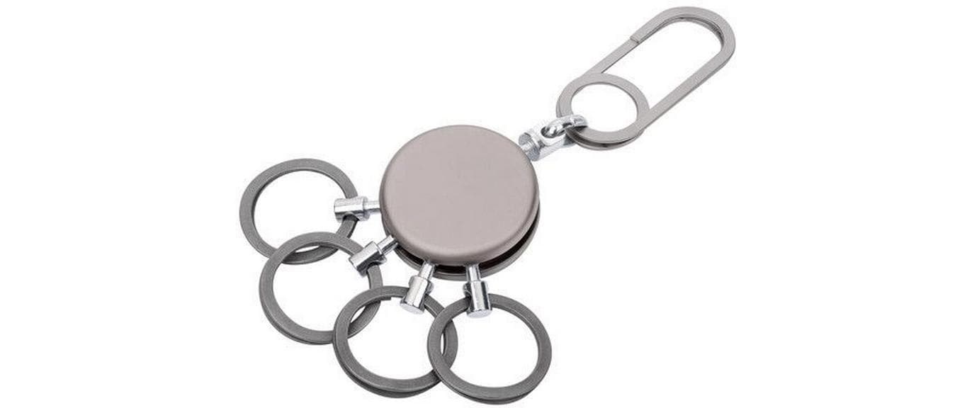 Troika Schlüsselanhänger Patent easy rund inkl. 4 ausklinkbare Ringe, chrom schwarz