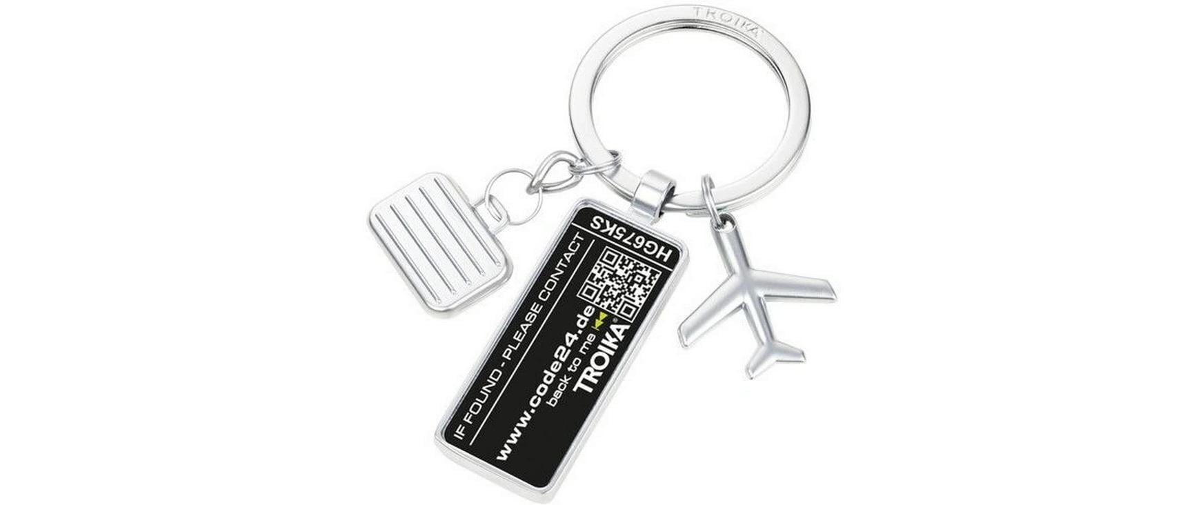 Troika Schlüsselanhänger Code24 mit Lost & Found Service, silber