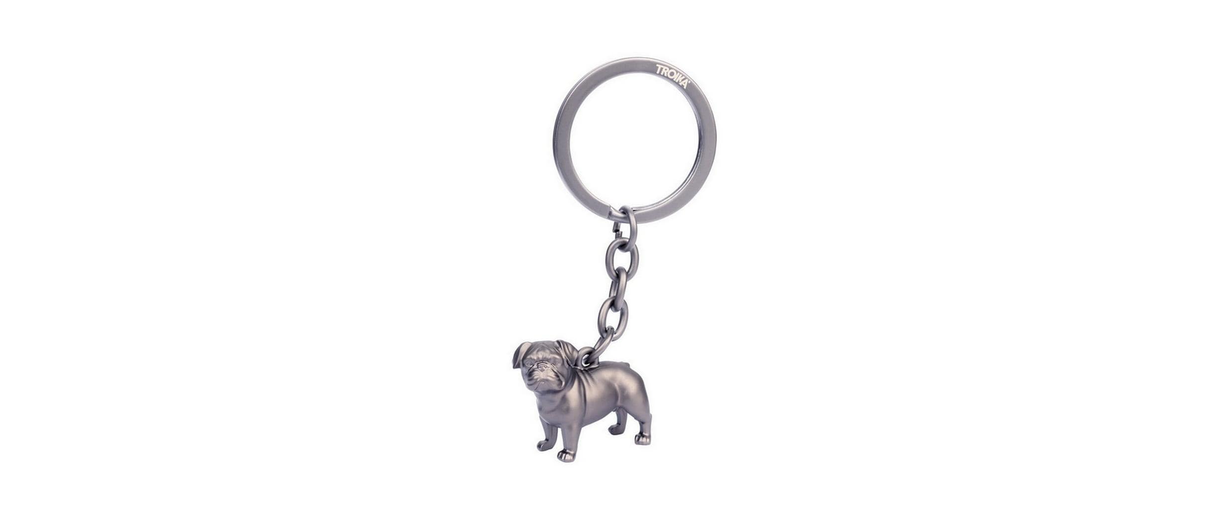 Troika Schlüsselanhänger Buddy Hund gunmetal
