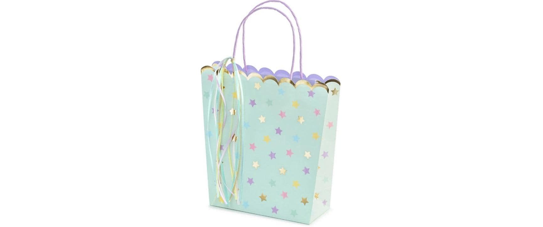 Partydeco Geschenktasche Sterne Mix, 22x23x8 cm, 1 Stück