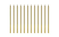 Partydeco Geburtstagskerzen glatt gold 14cm, 12 Stück