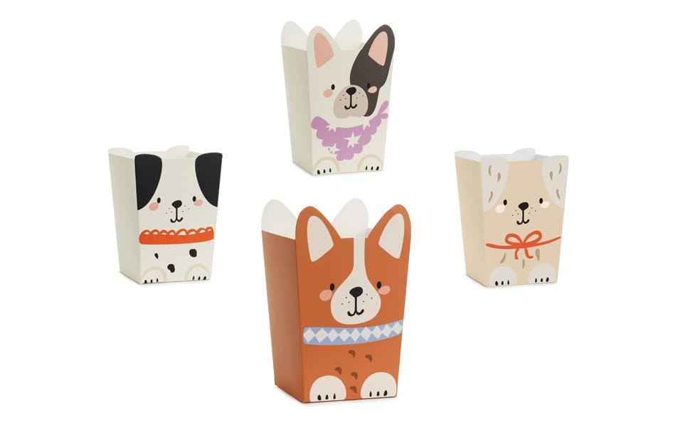 Partydeco Snackboxen Hunde Mix, 8.7 x 8.7 cm, Mix, 6 Stk.