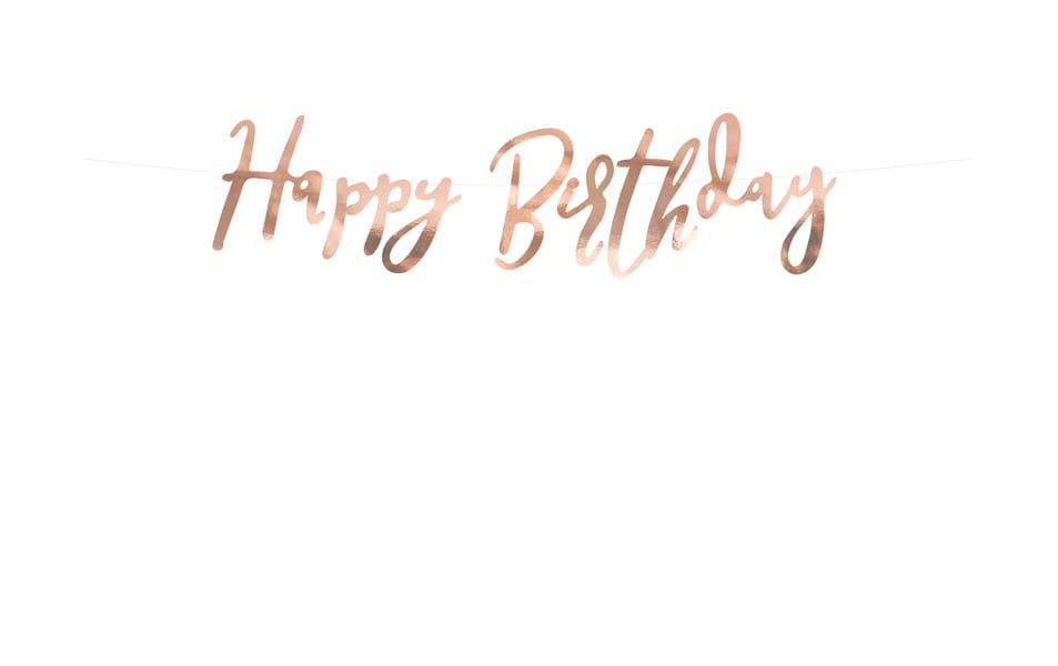 Partydeco Girlande Happy Birthday rosegold, H 16.5 cm, L 62 cm