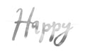 Partydeco Girlande Happy Birthday silber, H 16.5 cm, L 62 cm