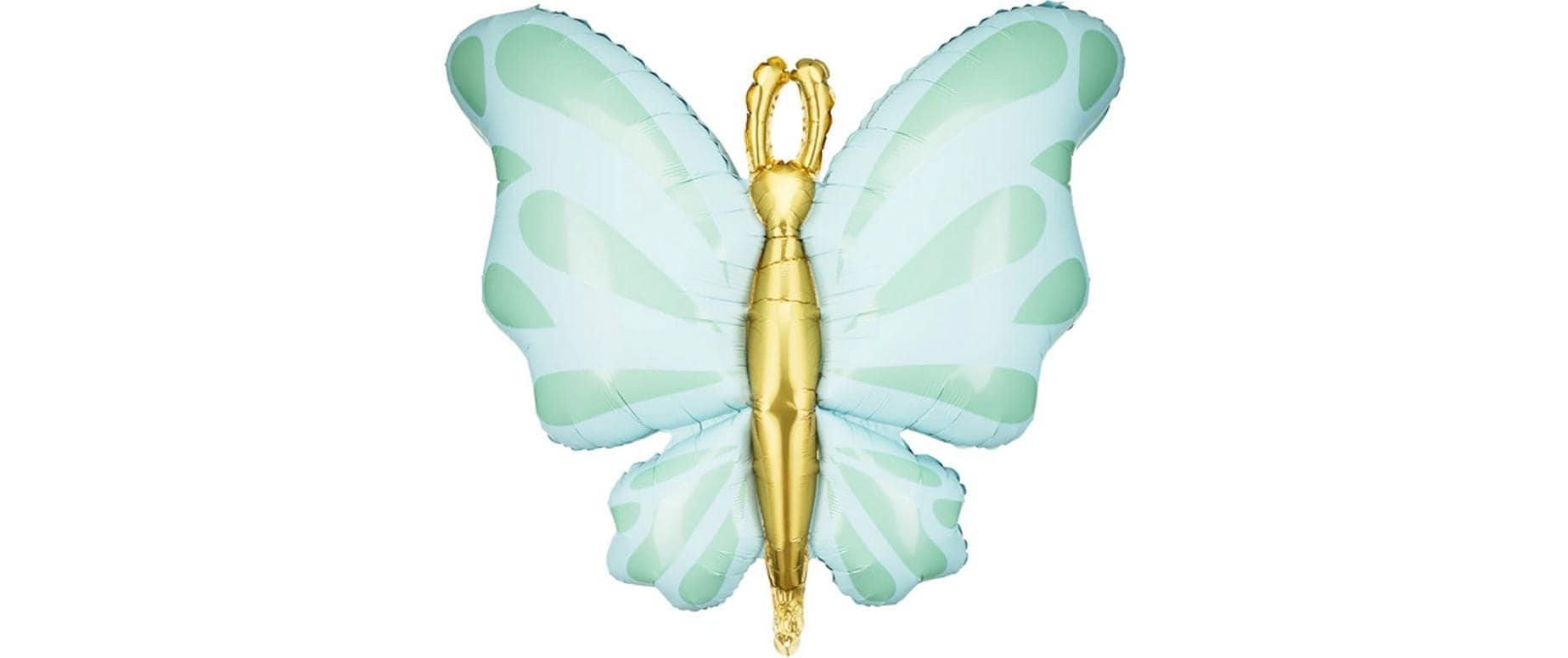 Partydeco Folienballon Schmetterling mint, 69x69 cm