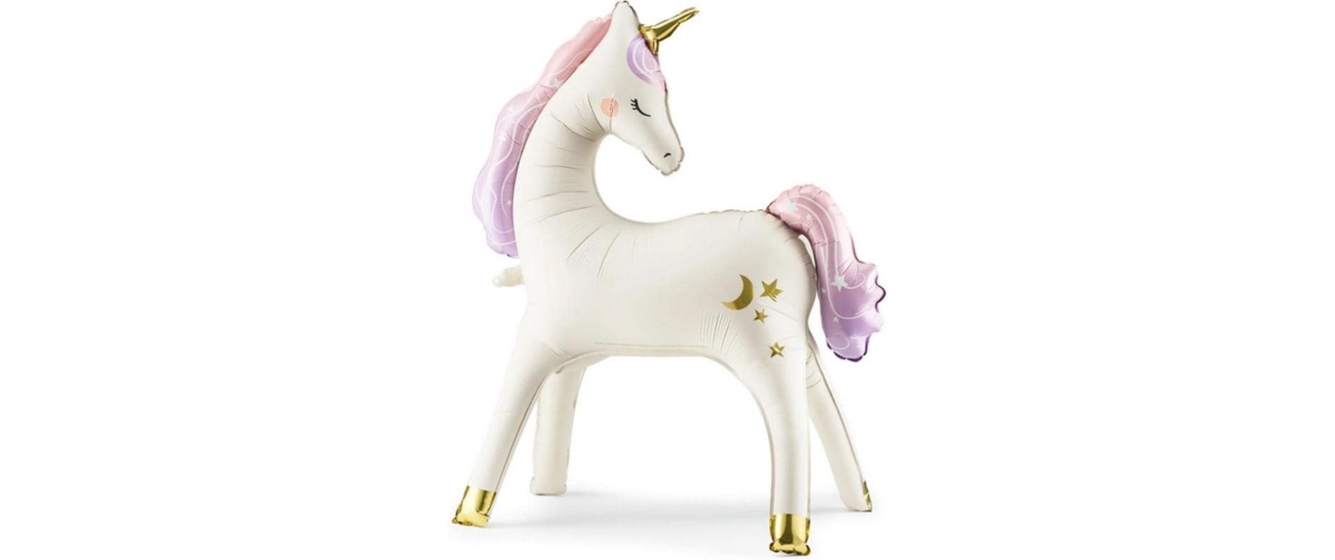 Partydeco Folienballon Einhorn stehend farbig, 95x86 cm