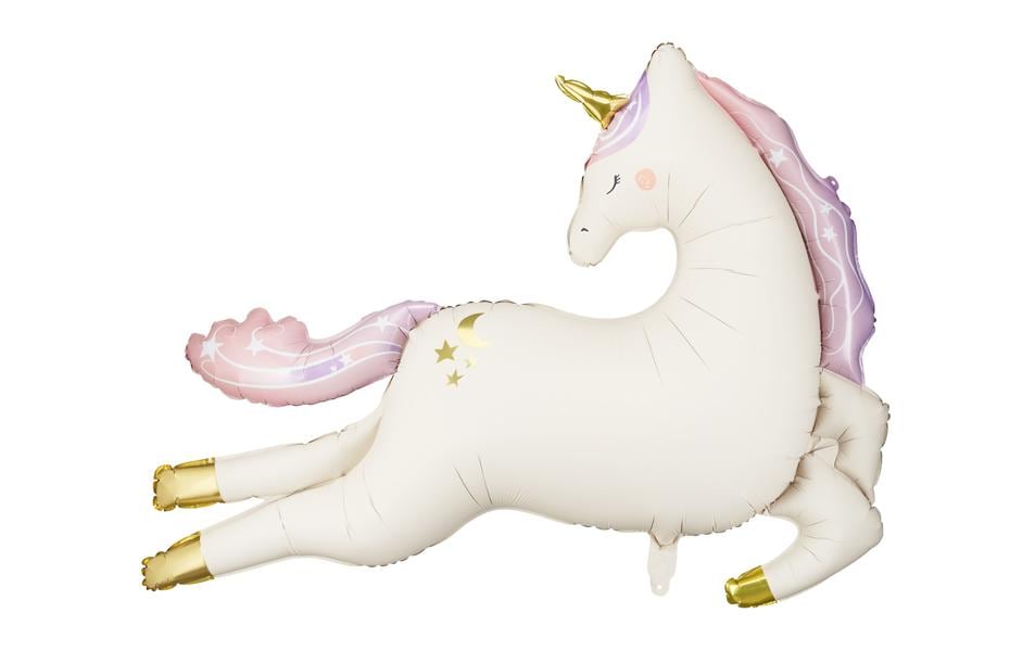 Partydeco Folienballon Einhorn farbig, 113x83 cm