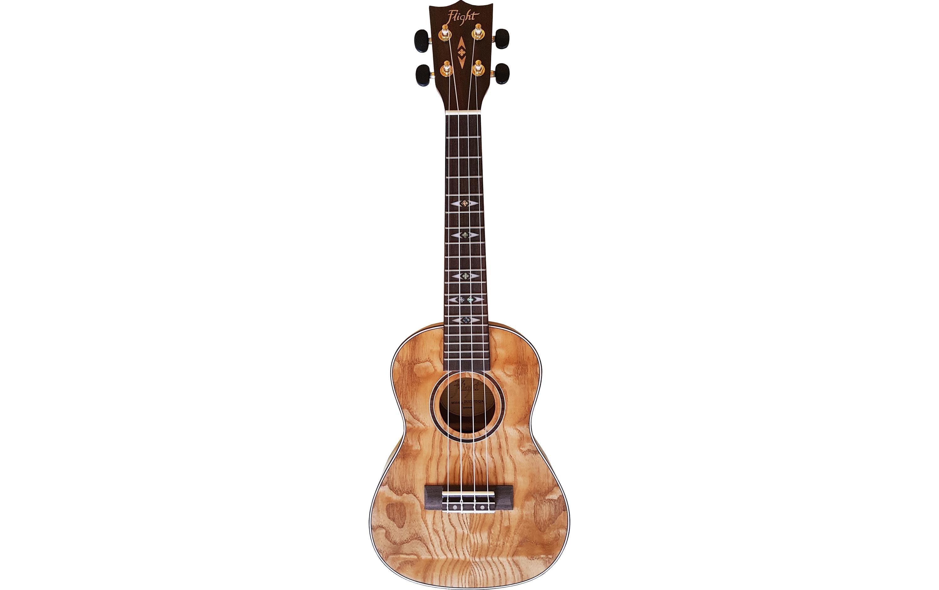 Flight Ukulele Concert - Quilted Ash Ukulele, Gigbag