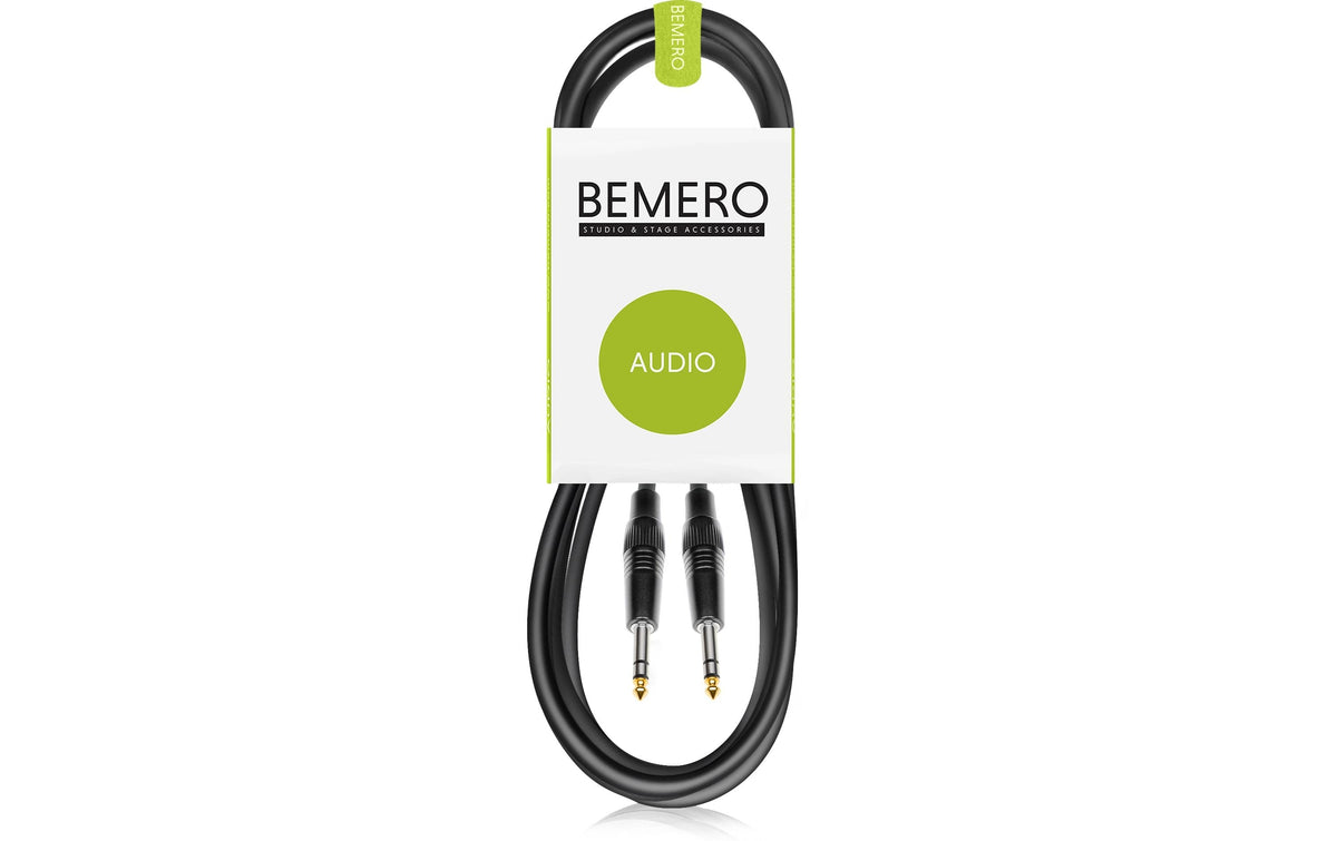 Bemero BAC1515-300BK 6.3 Klinke m+m 3m Linekabel, symmetrisch, schwarz, M-Serie