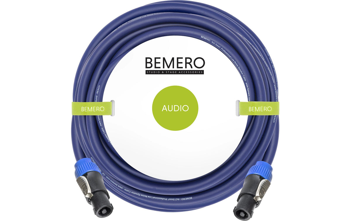 Bemero BSC3333-1500BL SpeakON Kabel 15m Lautsprecherkabel 4x2.5mm2, schwarz