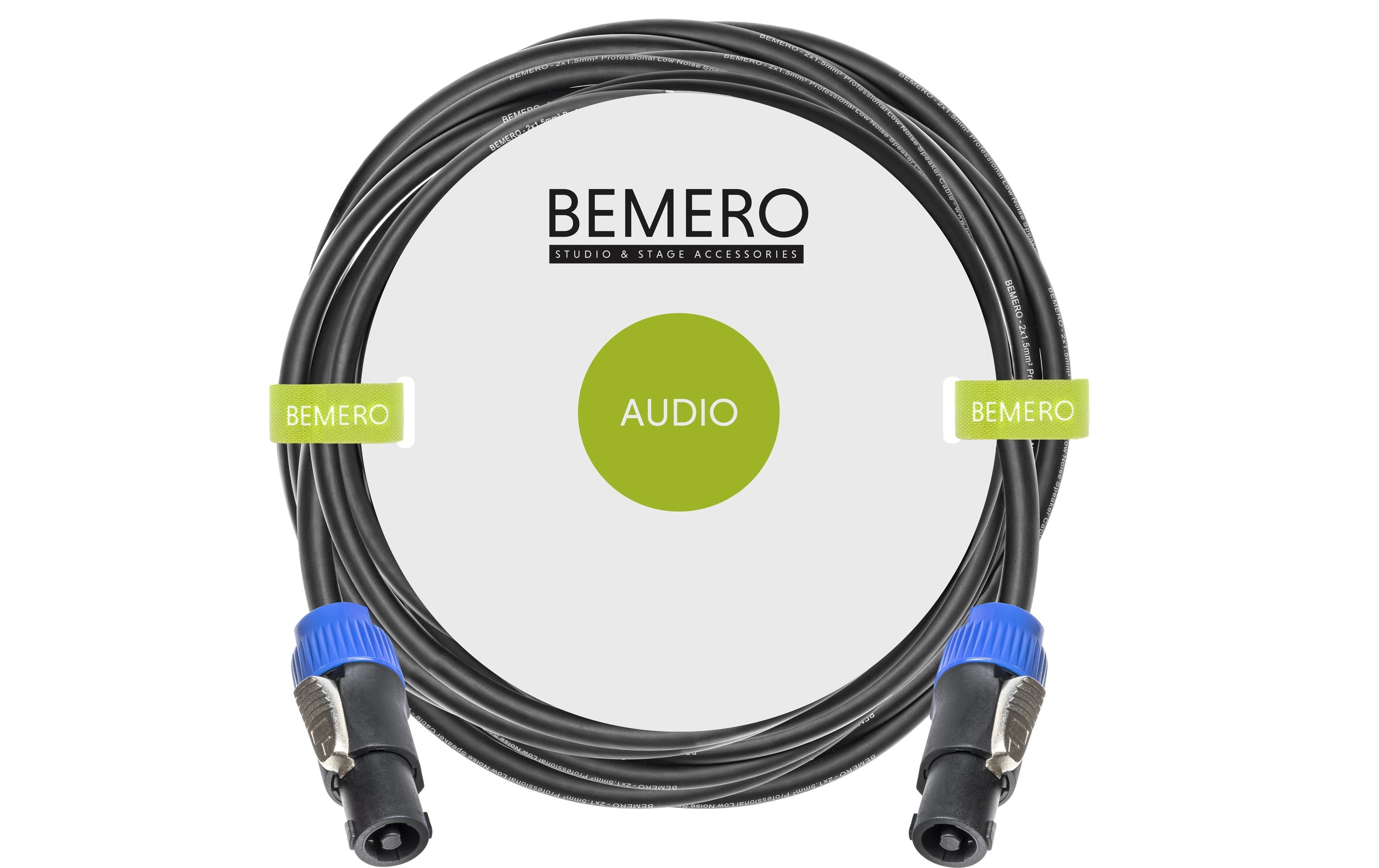 Bemero BSC2929-2000BK SpeakON Kabel 20m Lautsprecherkabel 2x1.5mm2, schwarz