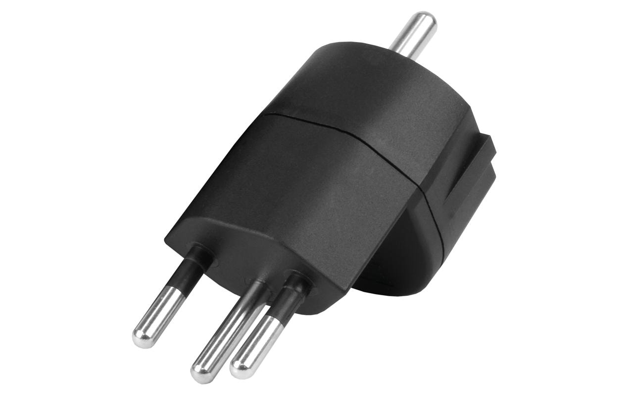 Fixadapter 3-Pol Deutsch auf Stecker CH T12 schwarz, CEE7 auf T12 dezentral