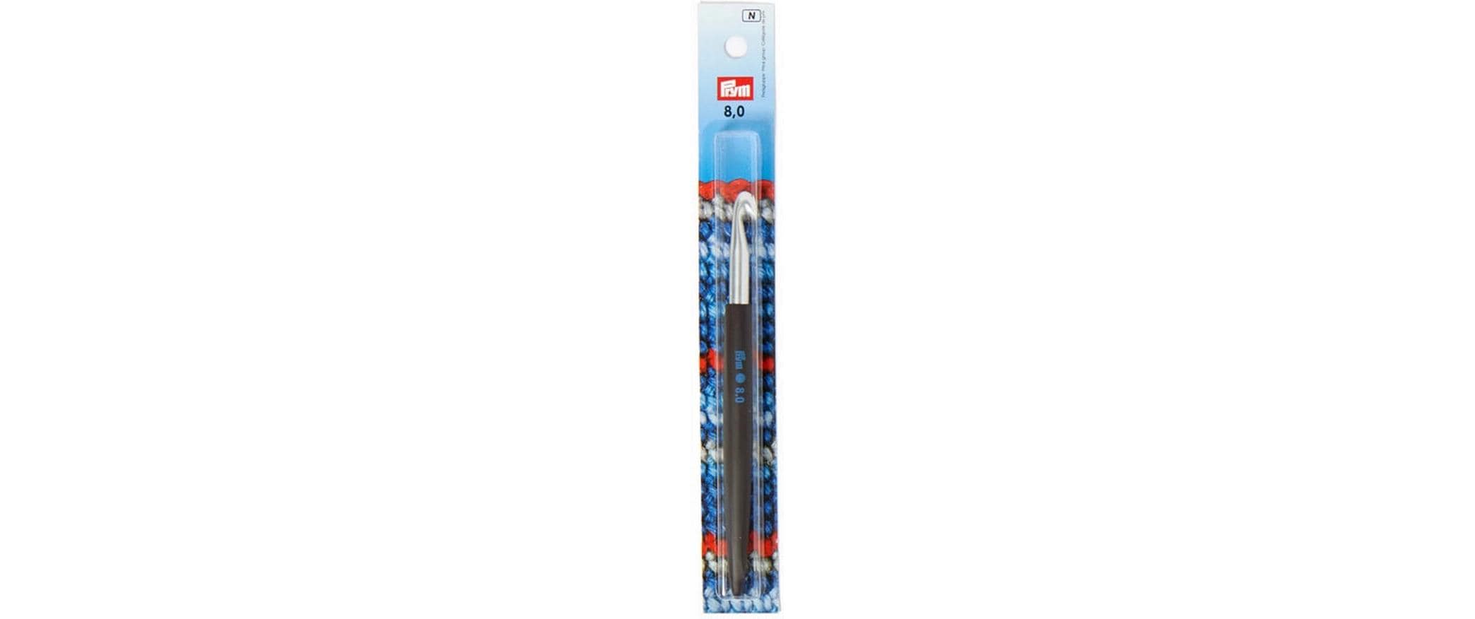 Prym Häkelnadel Softgriff 8.00 mm, 16 cm, Karte, Aluminium