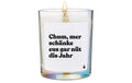 ChattyCandles Duftkerze Chum, mer schänke eus gar nüt dis Jahr, Flowery, 6.7x8cm, 55h