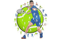 Novak Djokovic - Tennis Holz Puzzle Grösse S (150 Teile)