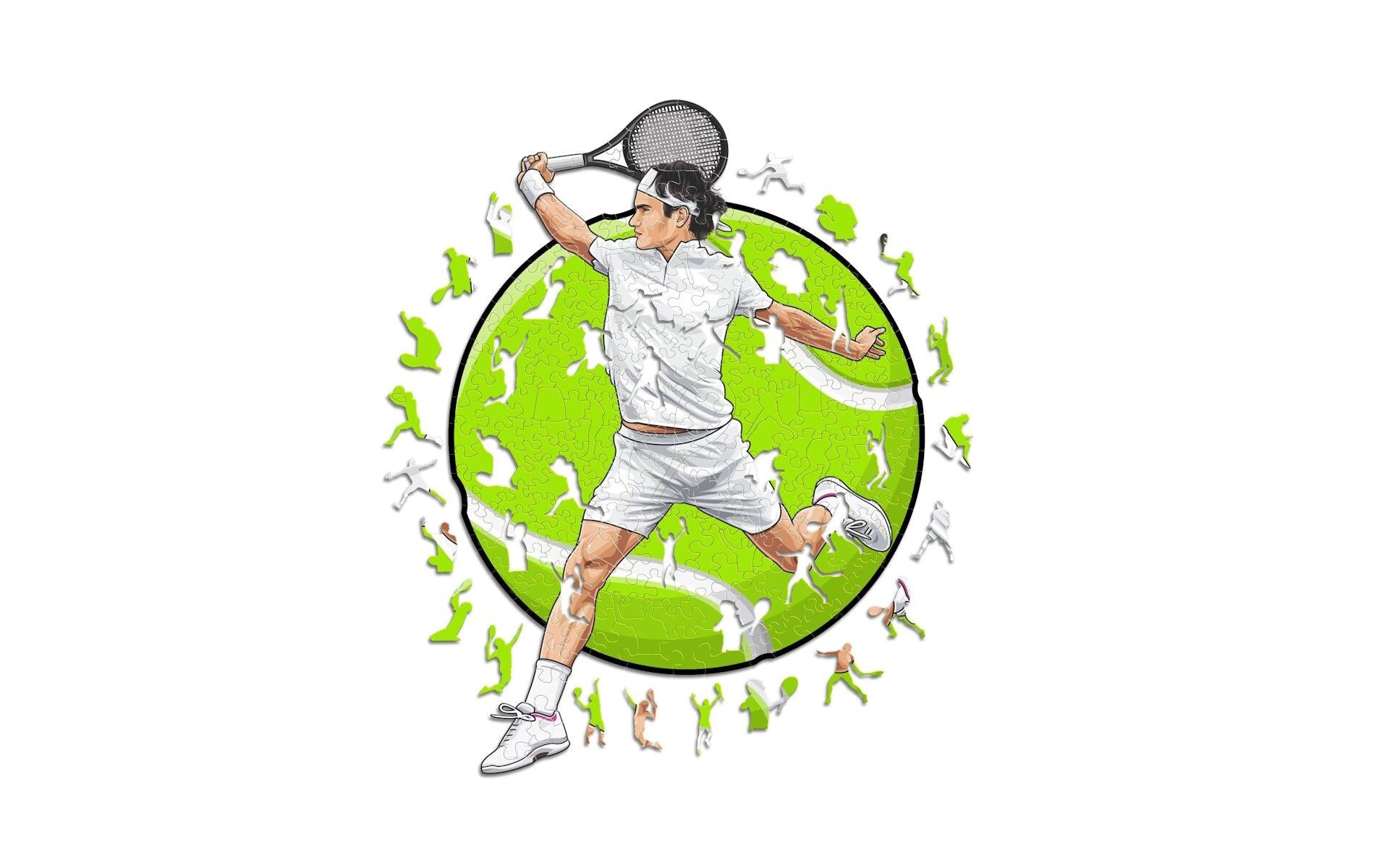 Roger Federer - Tennis Holz Puzzle Grösse S (150 Teile)