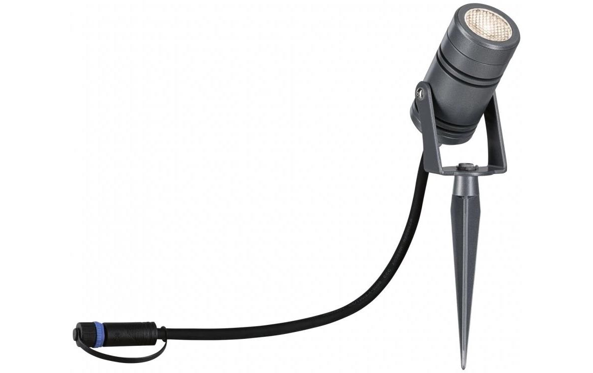 Plug & Shine LED Gartenstrahler Radon Einz Radon Einzelspot IP65 3000K 11W Grau