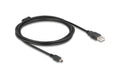 Delock USB2 Kabel A-MiniB, 2.0m, schwarz für USB2.0 Geräte, 480 Mbps