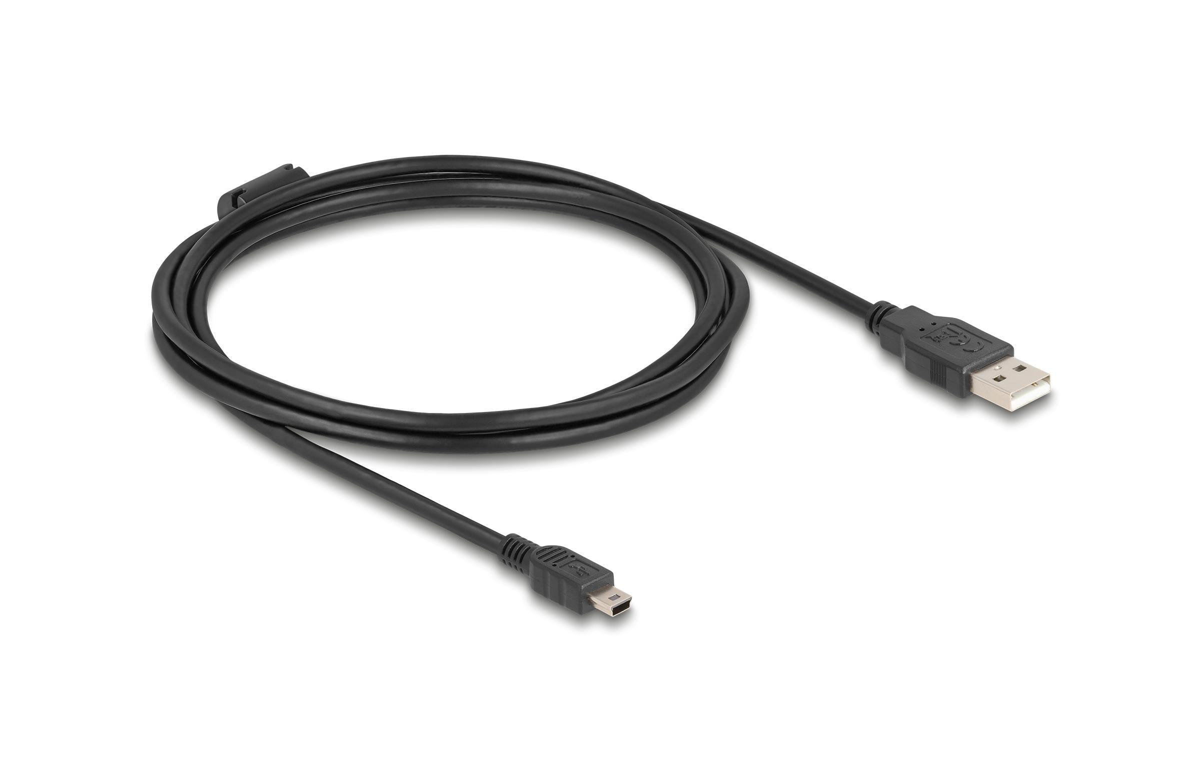 Delock USB2 Kabel A-MiniB, 2.0m, schwarz für USB2.0 Geräte, 480 Mbps