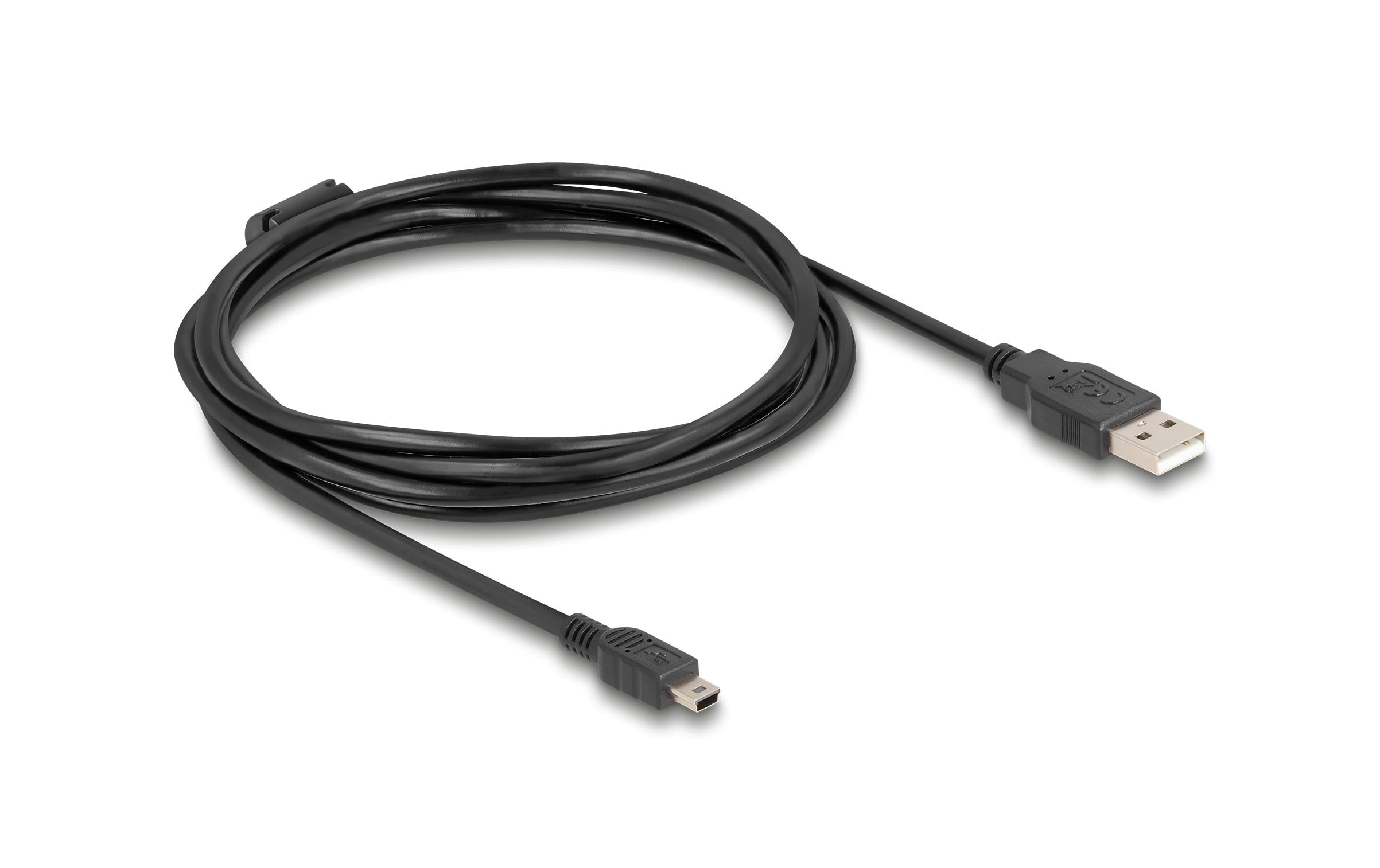 Delock USB2 Kabel A-MiniB, 1.5m, schwarz für USB2.0 Geräte, 480 Mbps