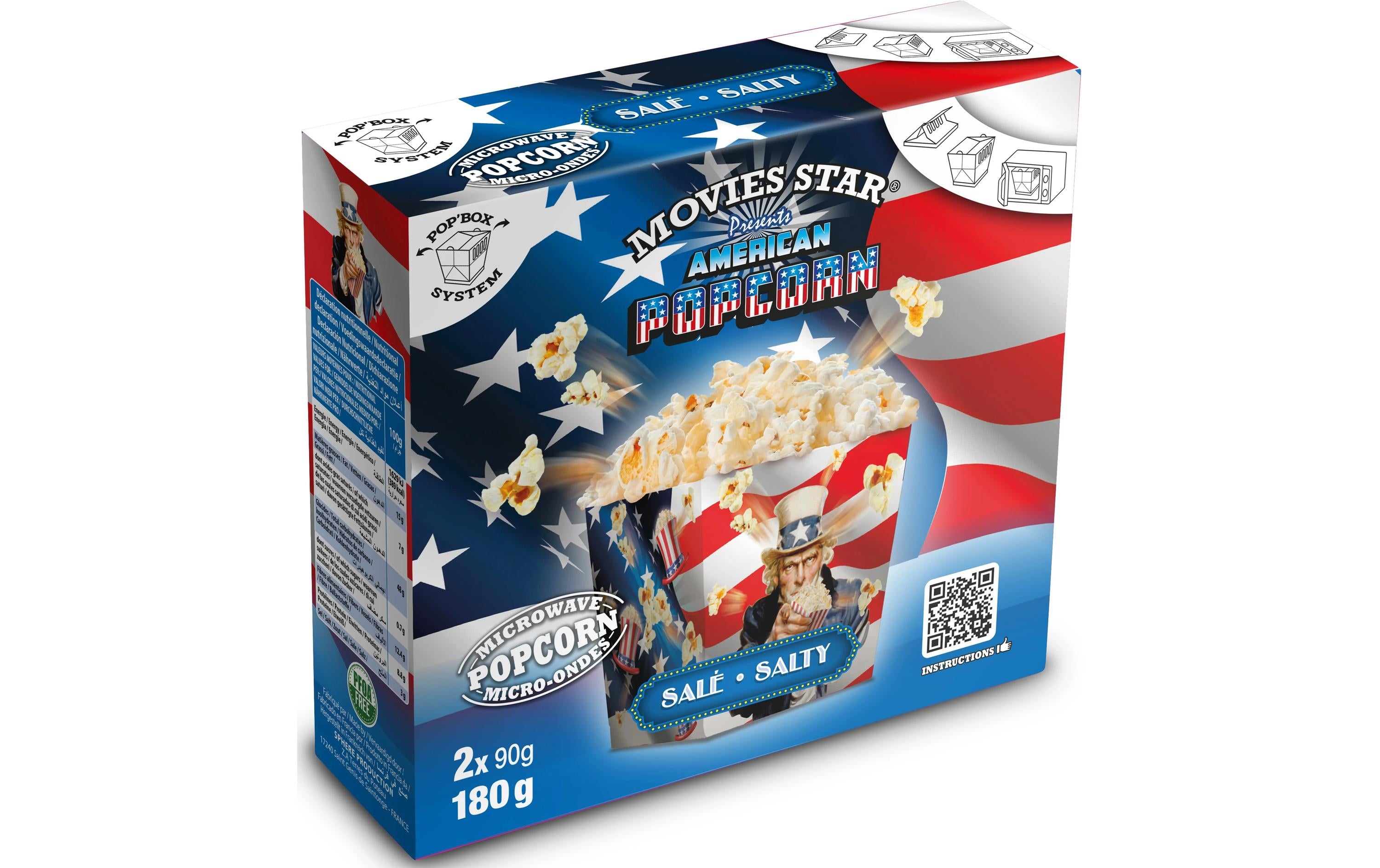 Pop Box Mikrowellen Popcorn Salz 2 x 90 g