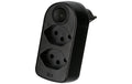 Abzweigstecker ADAPT 2x Typ 13 mit Schalter, drehbar 320°, schwarz