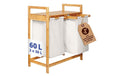 Lumaland Wäschekorb Bambus Weiss 73x64x33cm