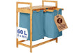 Lumaland Wäschekorb Bambus Blau 73x64x33cm