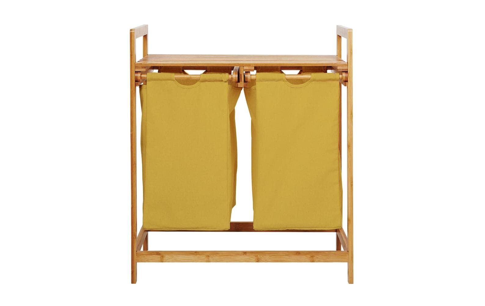 Lumaland Wäschekorb Bambus Gelb 73x64x33cm