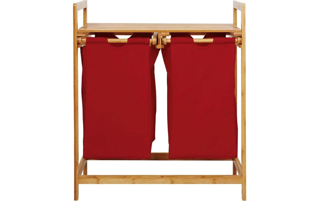 Lumaland Wäschekorb Bambus Rot 73x64x33cm